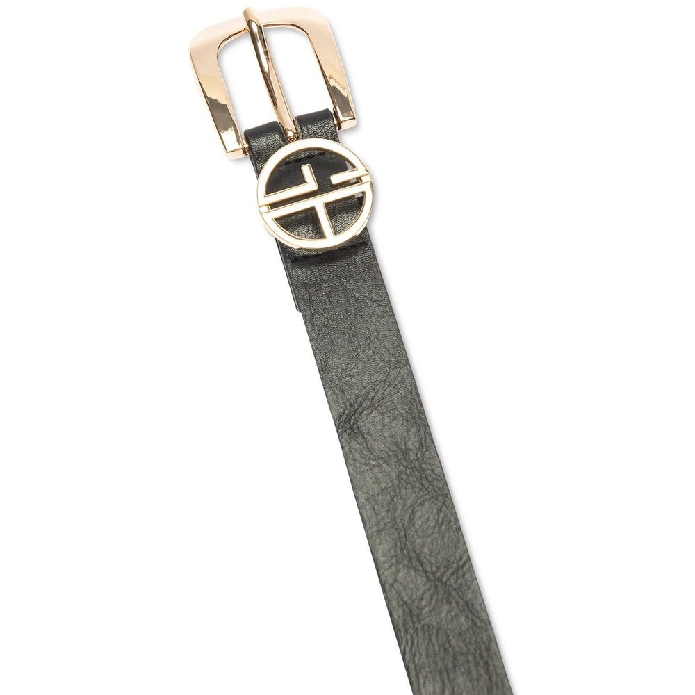 Giani Bernini Women's Designer Logo Keeper Belt Black Small w 32" w1" - Picture 4 of 5